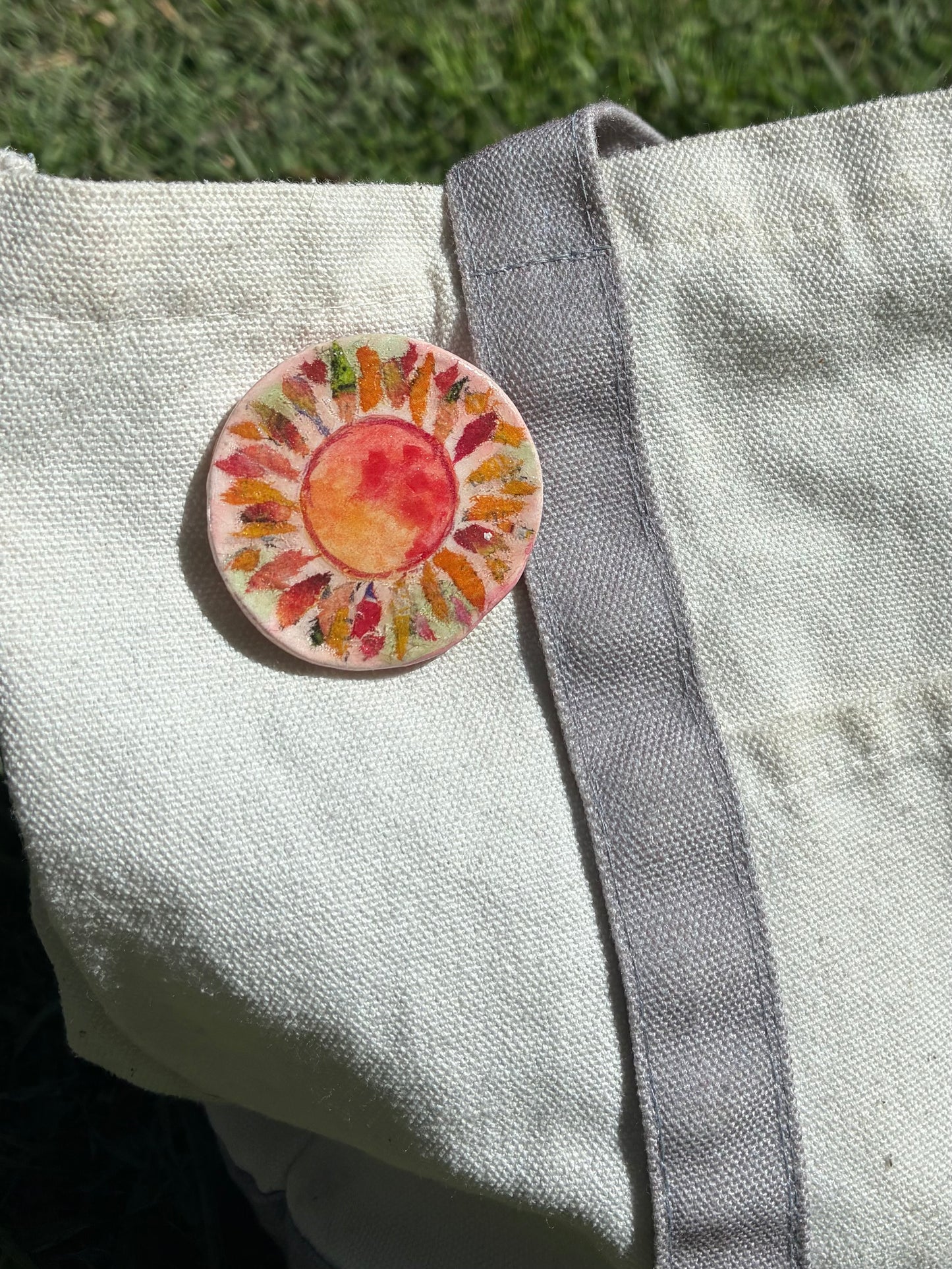 Tsugi Paper Clay Brooch: Sun
