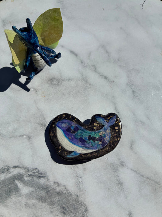 Tsugi Paper Clay Brooch: Whale