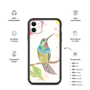 Open image in slideshow, Biodegradable phone case &#39; Hummingbird 華 &#39;
