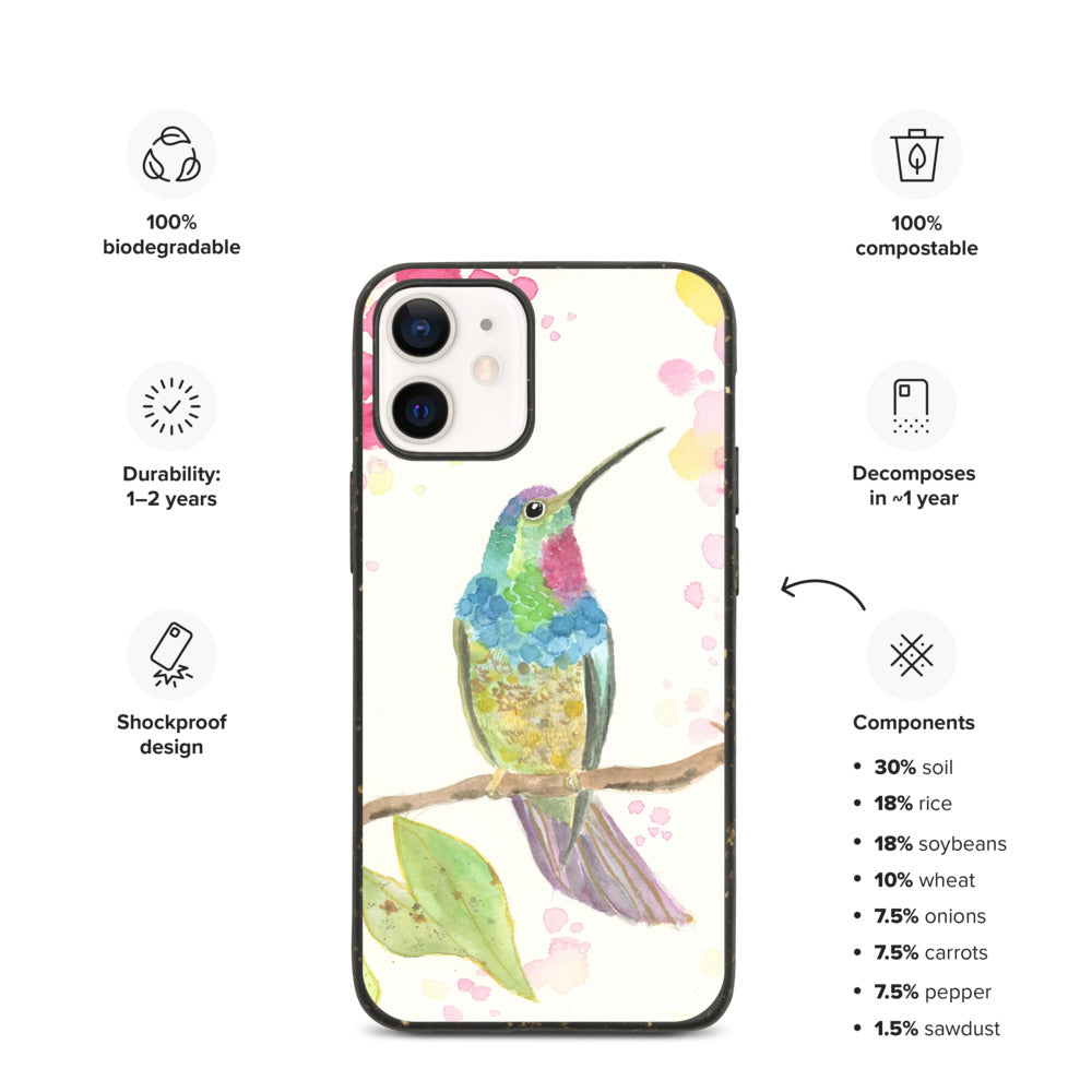 Biodegradable phone case ' Hummingbird 華 '